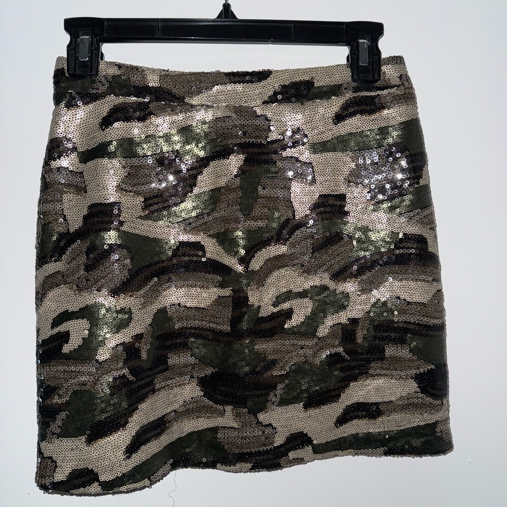 SHINESTAR Camouflage Sequin Skirt